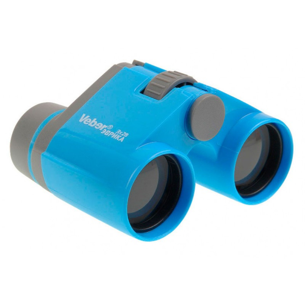 Бинокль детский Veber «Эврика» 3х28, голубой, Голубой
