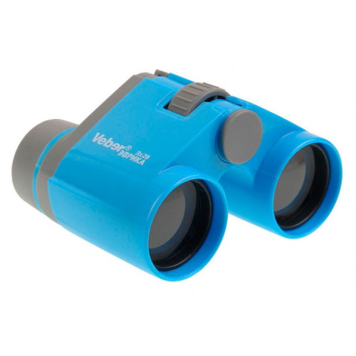 Бинокль детский Veber «Эврика» 3х28, голубой, Голубой