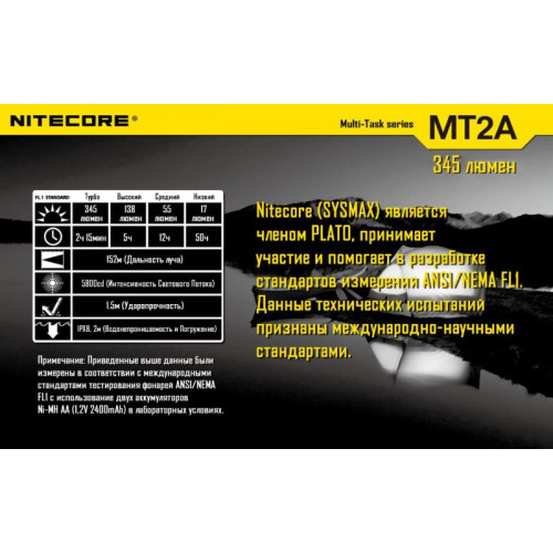 Фонарь Nitecore MT2A