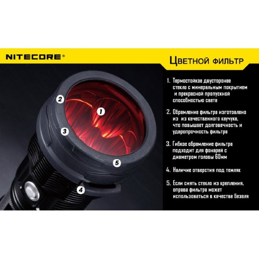 Фильтр Nitecore NFR60 красный d60мм