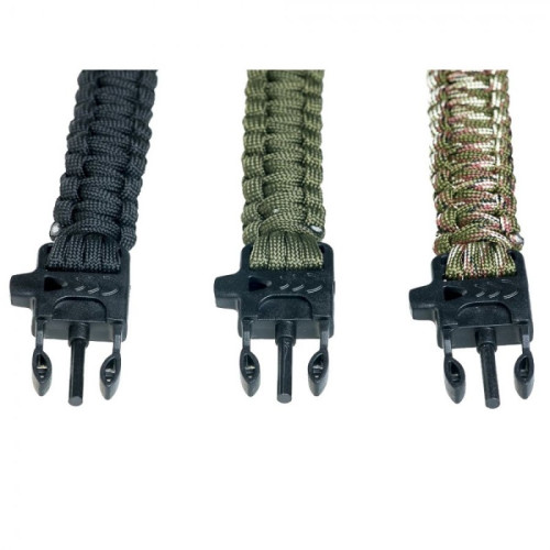 Tramp браслет выживальщика (свисток, огниво/2 метра паракорда) (черный)