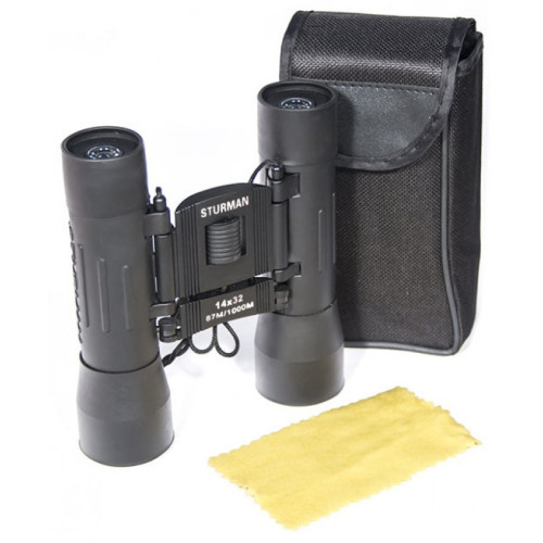 Бинокль STURMAN 14x32, черный, Черный