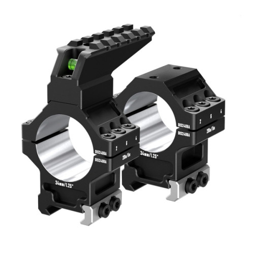 Кольца Discovery 34мм усиленные высокие (7075) с планкой и уровнем под Picatinny