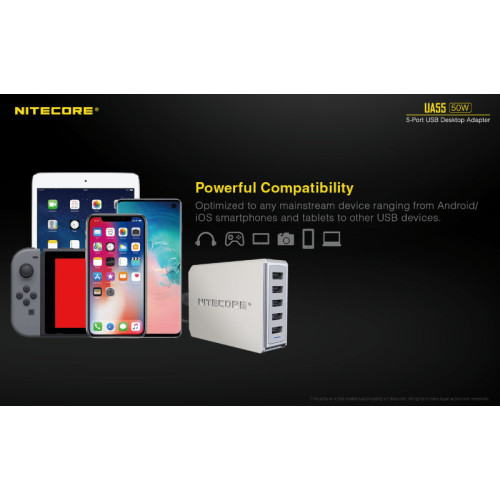 Адаптер USB Nitecore UA55 5-портовый