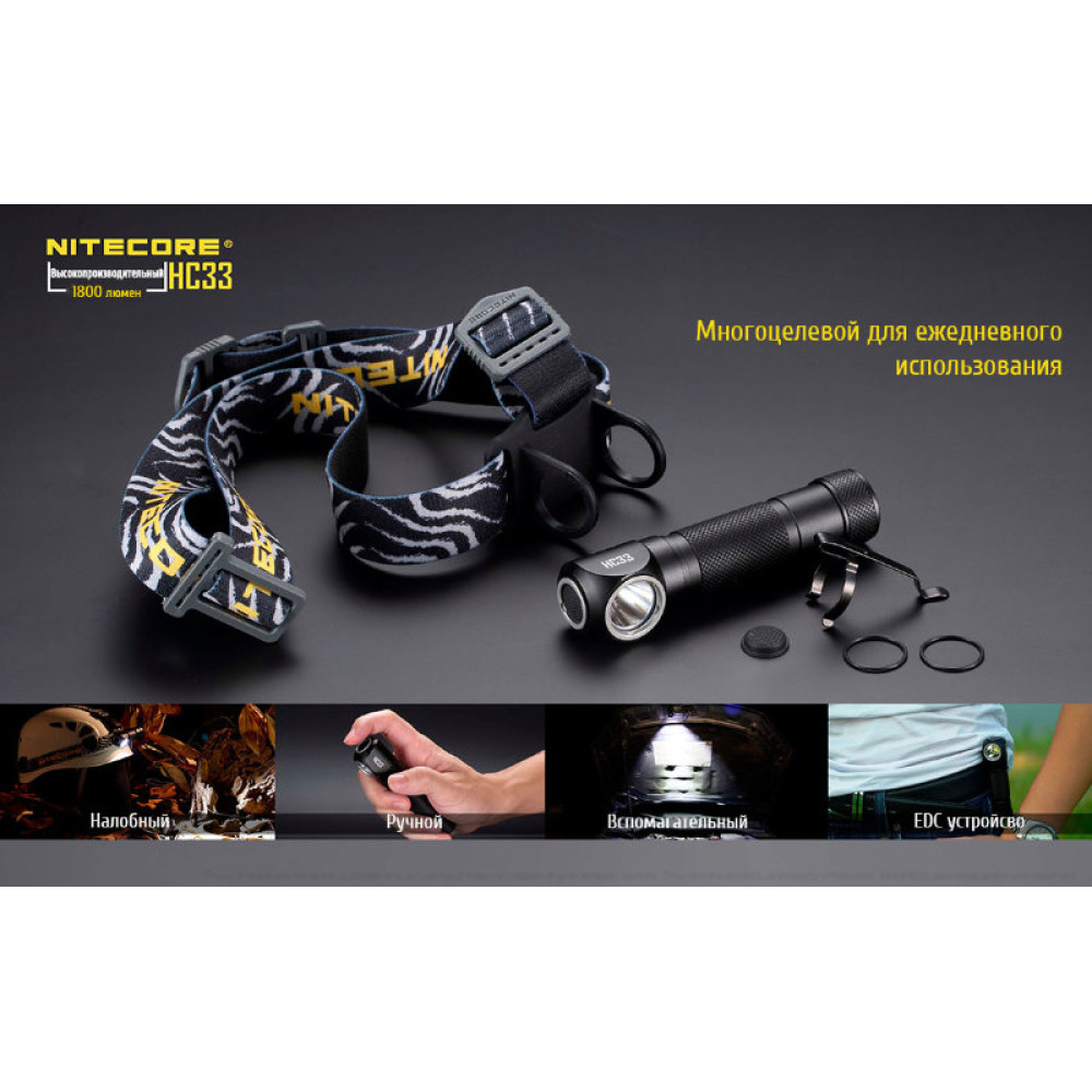Налобный фонарь Nitecore HC33 Cree XPH35 HD
