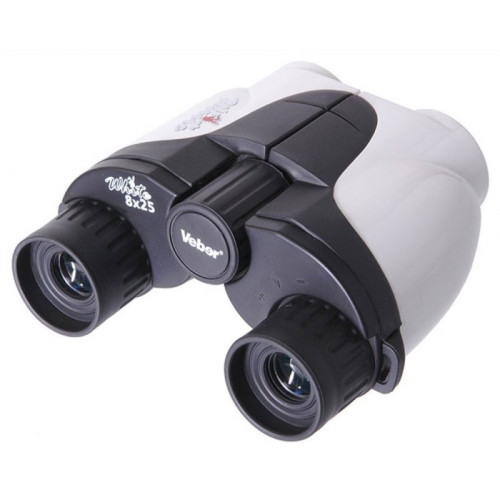 Бинокль Veber White Night 8x25, черно-белый, Белый