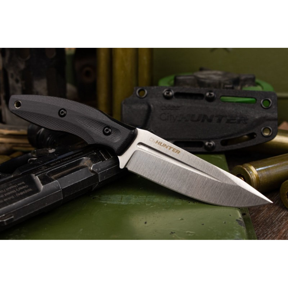 Туристичеcкий нож CityHunter AUS-8 Stonewash Black G10