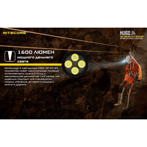 Налобный фонарь Nitecore HU60 CREE 4*XP-G3 S3+XHP35HDE2