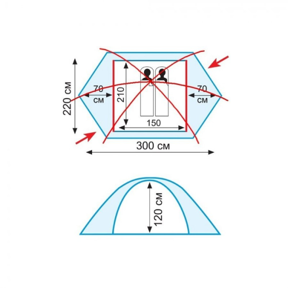 Палатка Tramp Rock 2 (V2) серый