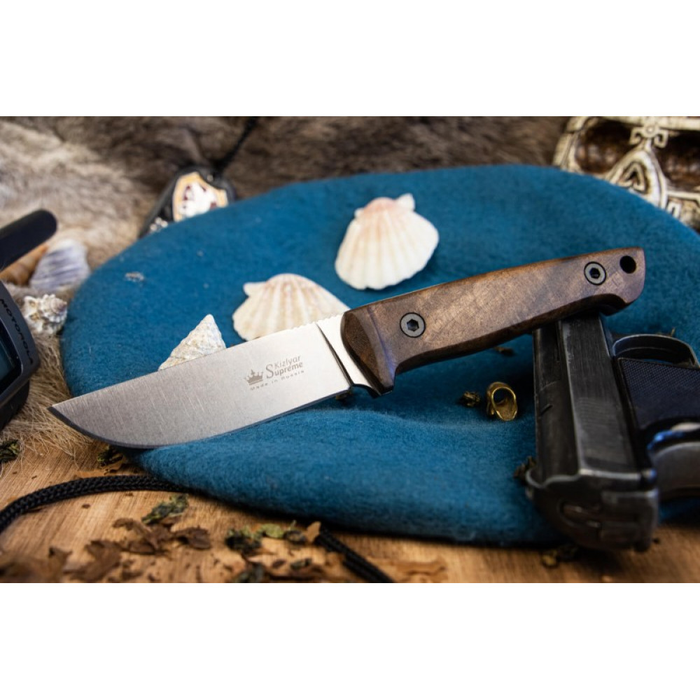 Туристический нож Nikki D2 StoneWash орех кожа