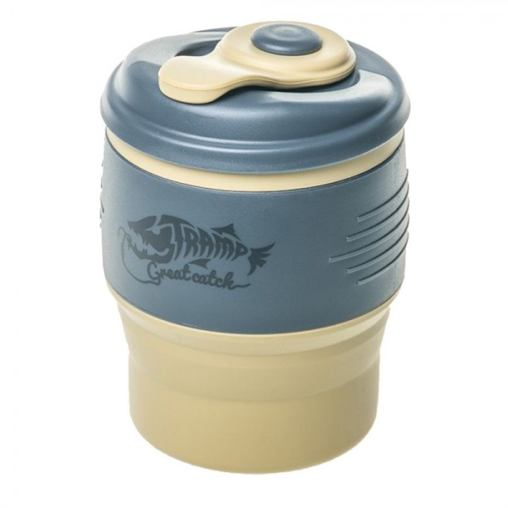 Tramp кружка силиконовая складная с крышкой (оливковый/зеленый, 350 мл)