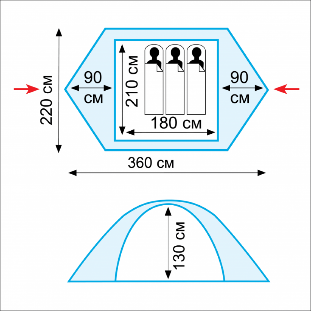Палатка Tramp Nishe 3 (V2) зеленый