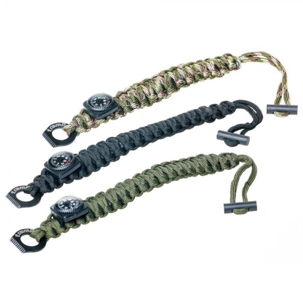 Tramp браслет выживальщика (компас, огниво/2 метра паракорда) (черный)