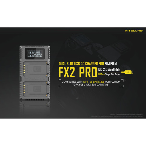 Зарядное устройство Nitecore FX2 PRO Fujifilm NP-T125