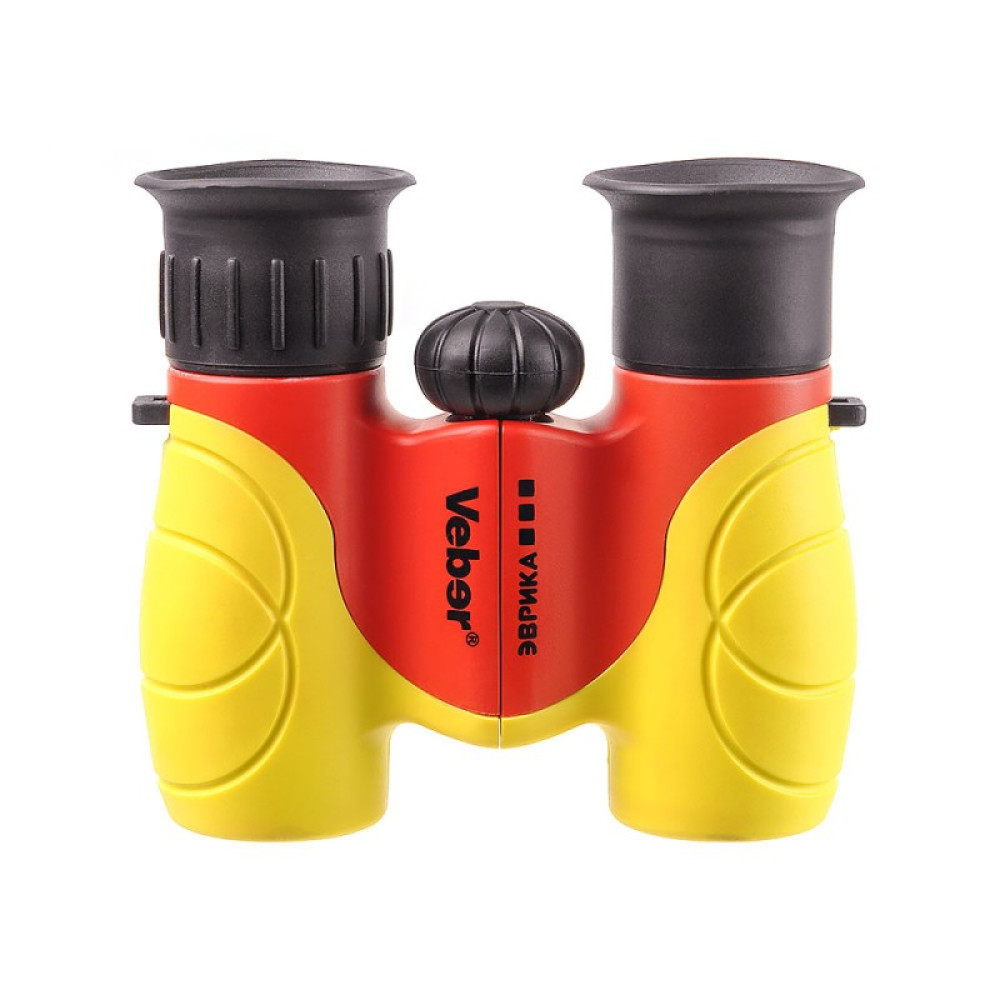 Бинокль детский Veber «Эврика» 6x21, желто-красный