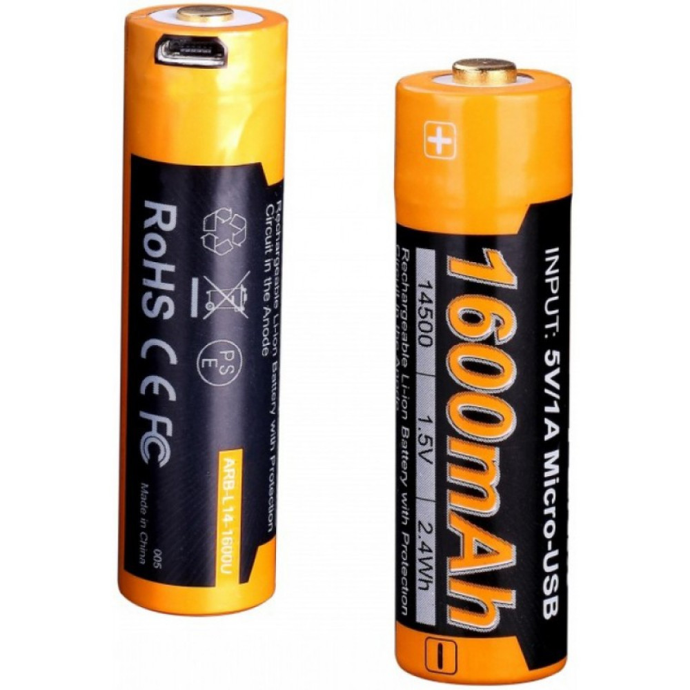 Аккумулятор с разъемом для USB 14500 FENIX 1600mAh ARB-L14-1600U