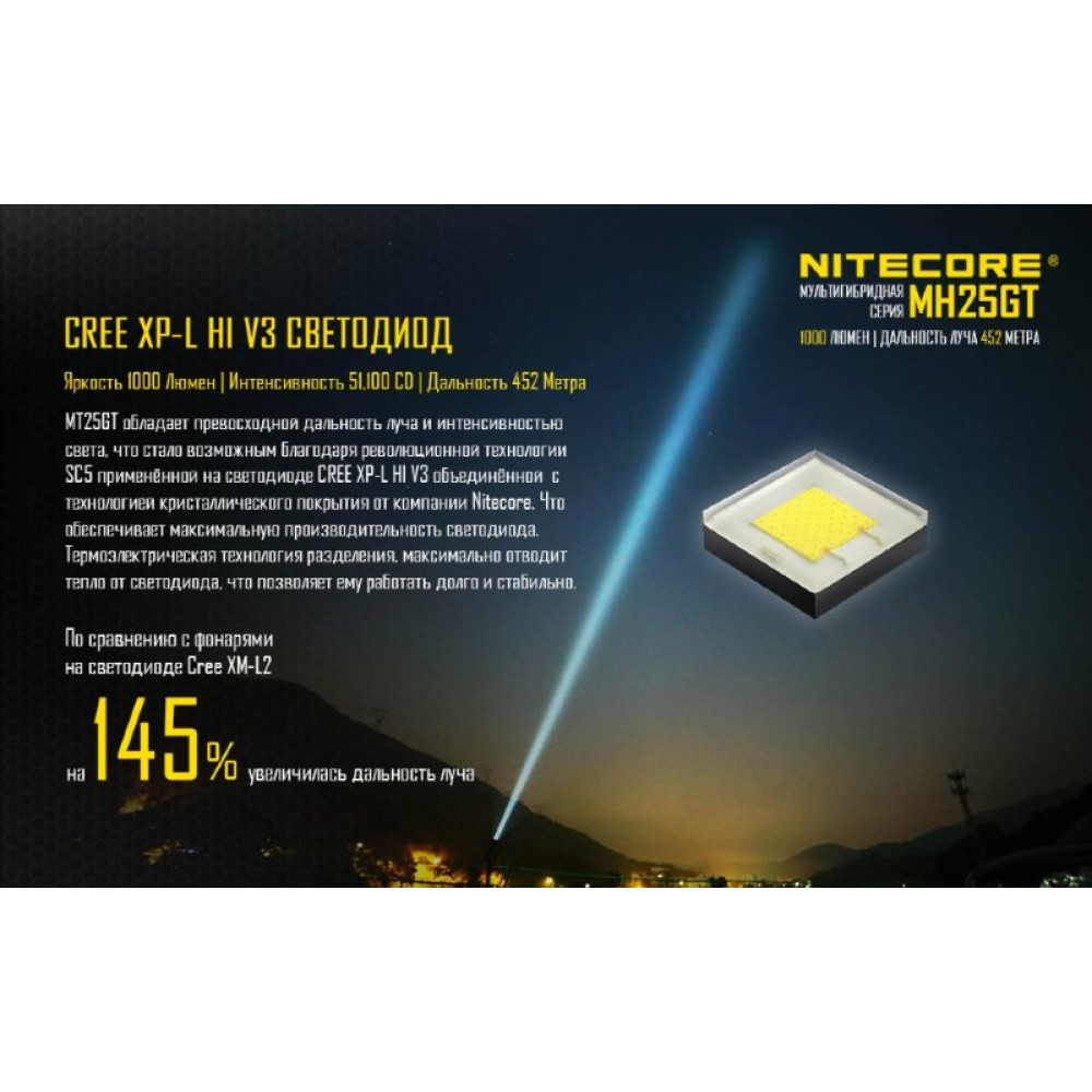 Фонарь Nitecore MH25GT