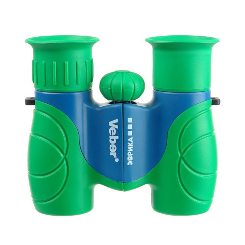 Бинокль детский Veber «Эврика» 6x21, зелено-синий