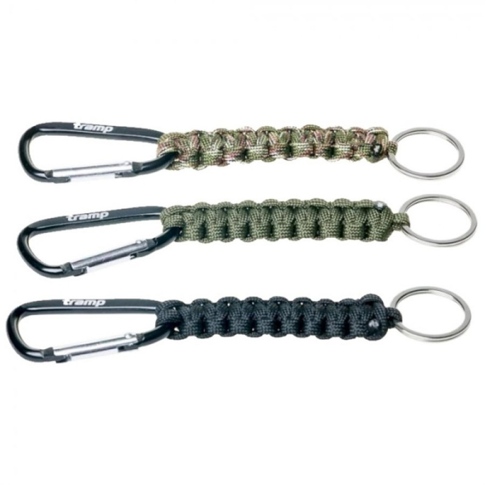 Tramp брелок паракордовый для ключей (карабин/кольцо для ключей) (черный)