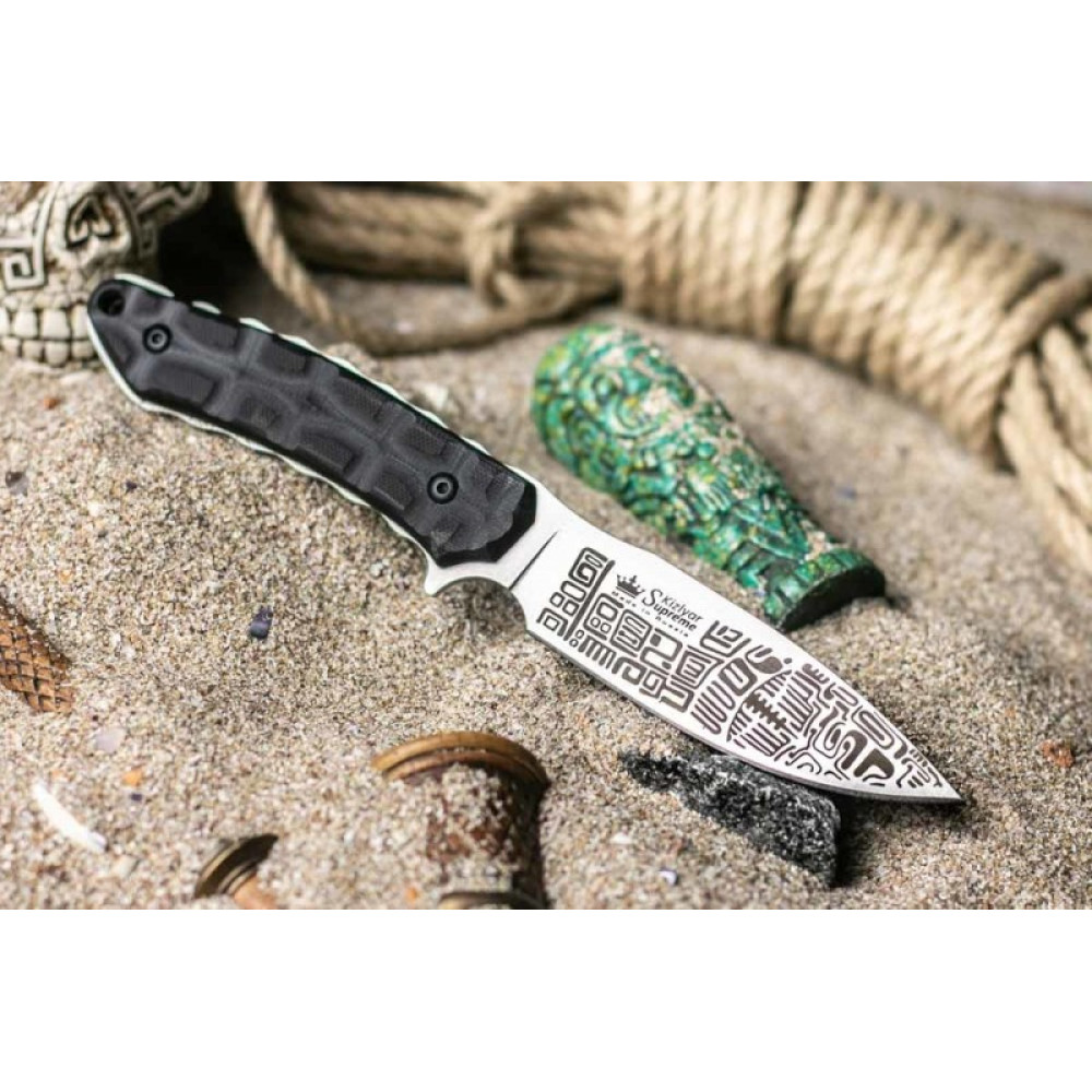 Туристический нож Aztec D2 кожаные ножны