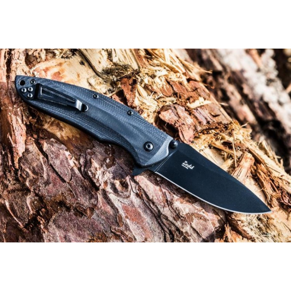 Складной нож Zedd AUS-8 Black Titanium