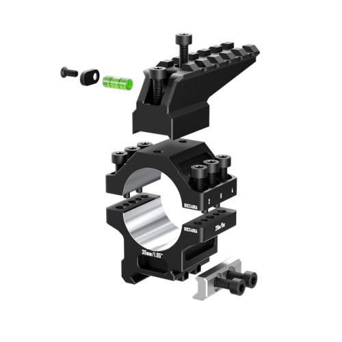 Кольца Discovery 30мм усиленные средние (7075) с планкой и уровнем под Picatinny