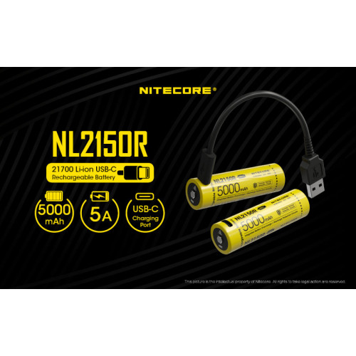 Аккумулятор Nitecore NL2150R/21700 TYP-C 3.7v 5000mA 5A