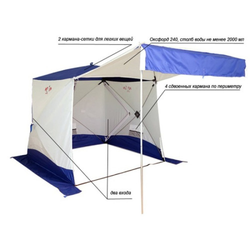 Палатка Пингвин Призма Шелтерс Премиум бело-синий