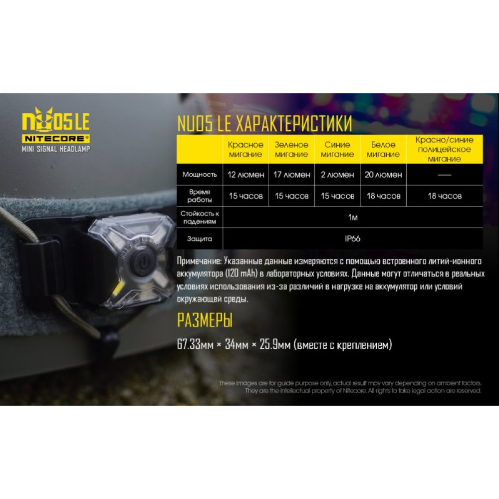 Налобный фонарь Nitecore NU05LE High performance