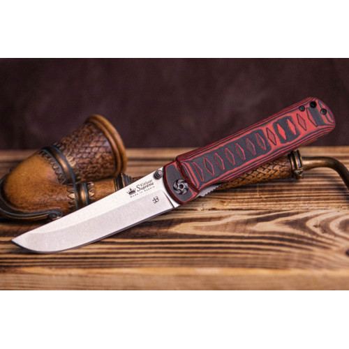 Складной нож Whisper D2 StoneWash Red, на подшипнике