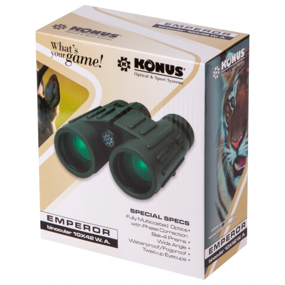 Бинокль Konus Emperor 10x42 WA Green