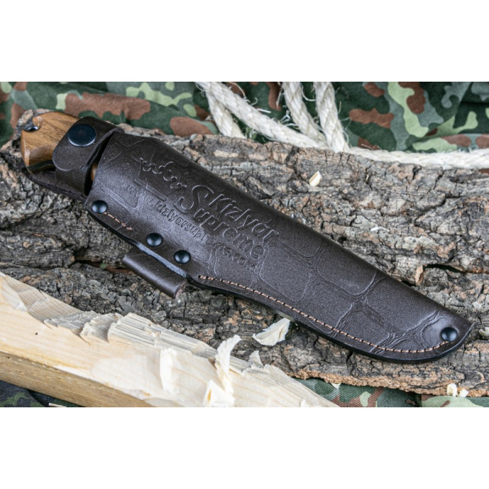 Туристический нож Ural AUS-8 StoneWash Орех (прямые спуски)