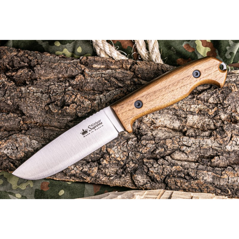 Туристический нож Ural AUS-8 StoneWash Орех (прямые спуски)