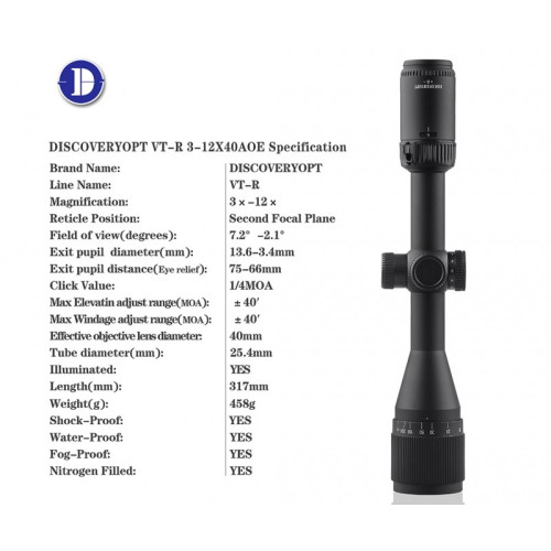 Оптический прицел Discovery VT-R 3-12X40AOE FD25