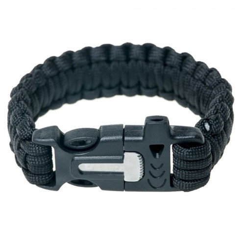 Tramp браслет выживальщика (свисток, огниво/2 метра паракорда) (черный)