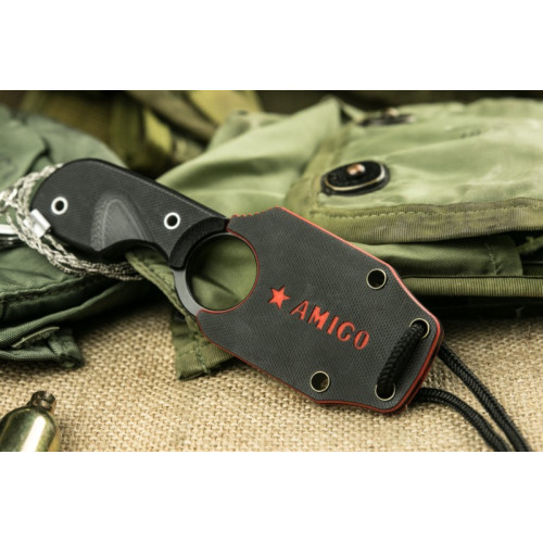 Шейный нож Amigo X Black D2 BT