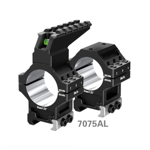Кольца Discovery 34мм усиленные высокие (7075) с планкой и уровнем под Picatinny