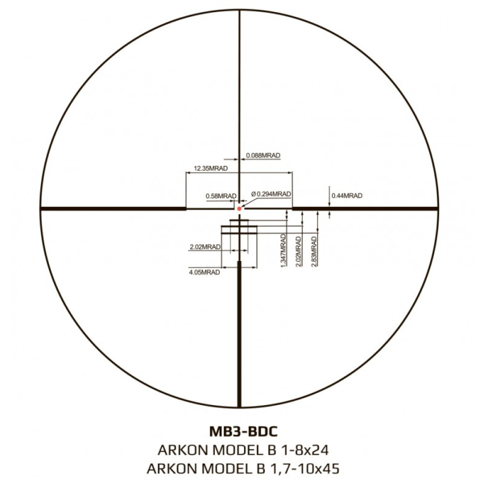 Оптический прицел Arkon Model B 1-8x24