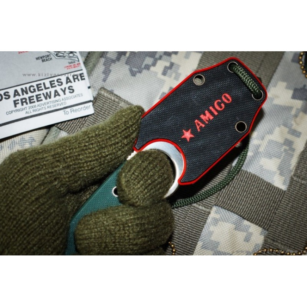 Шейный нож Amigo X Satin D2 Green