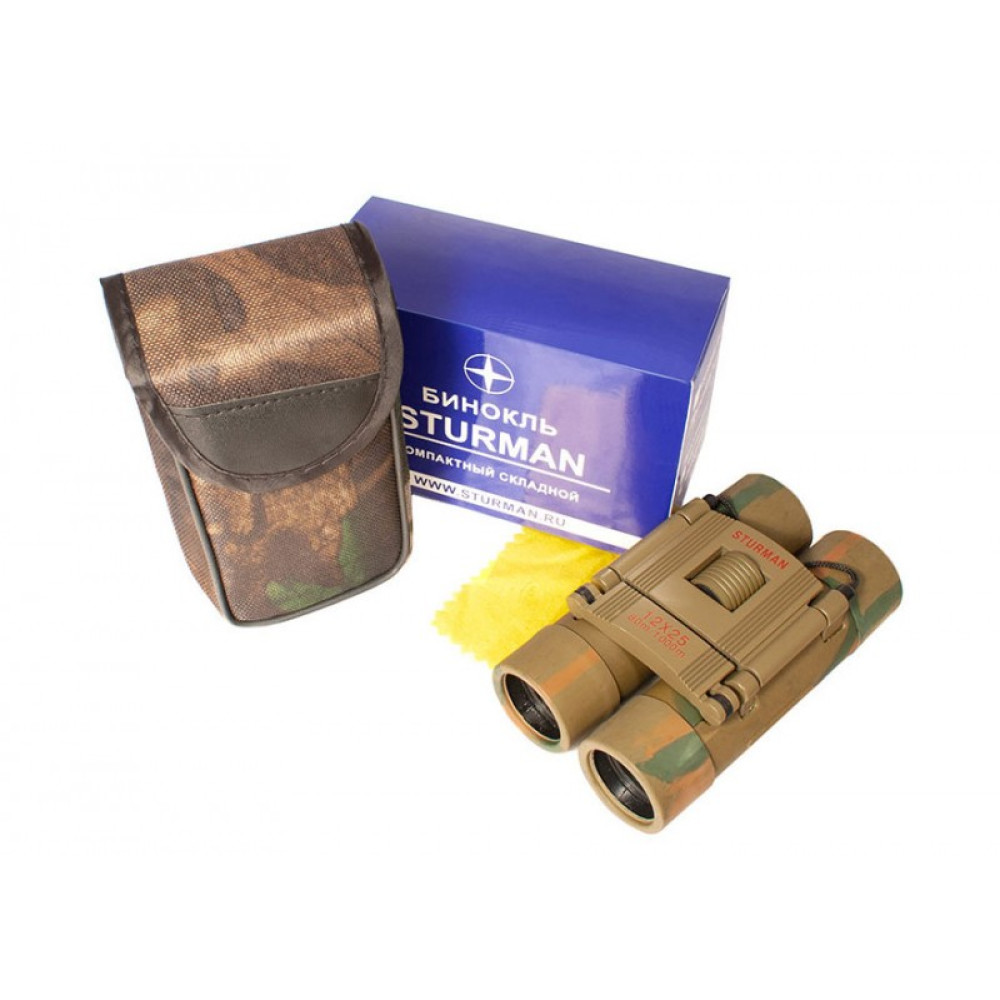 Бинокль STURMAN 12x25, зеленый, Зеленый