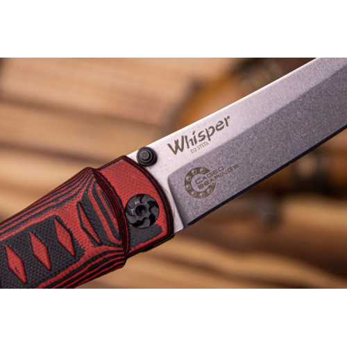Складной нож Whisper D2 StoneWash Red, на подшипнике