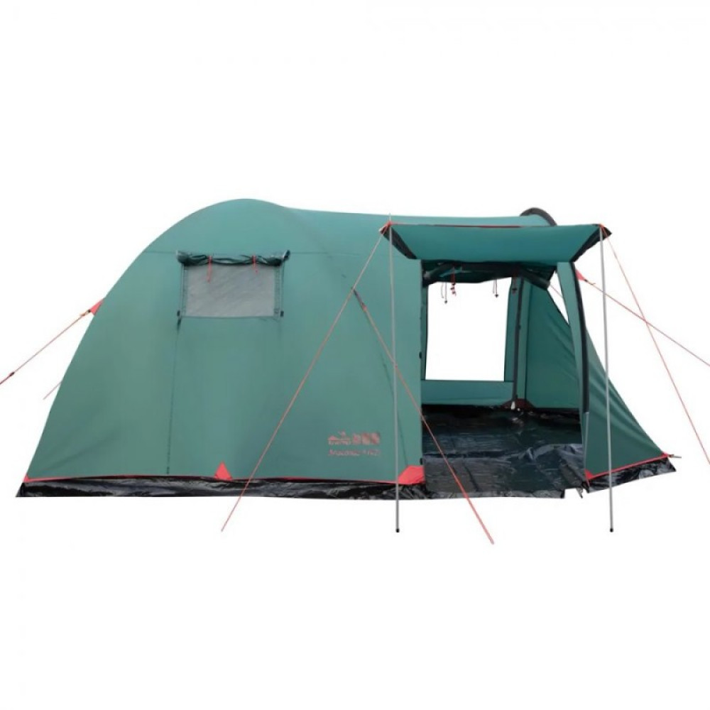 Палатка Tramp с большим тамбуром Anaconda 4 V2, зеленый