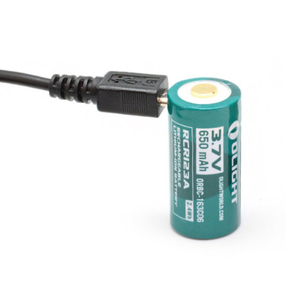 Аккумулятор Olight 16340 3,7 В 650 mAh (+USB порт зарядки)