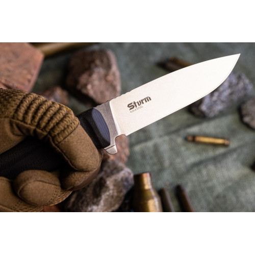 Тактический нож Sturm AUS-8 StoneWash Black G10