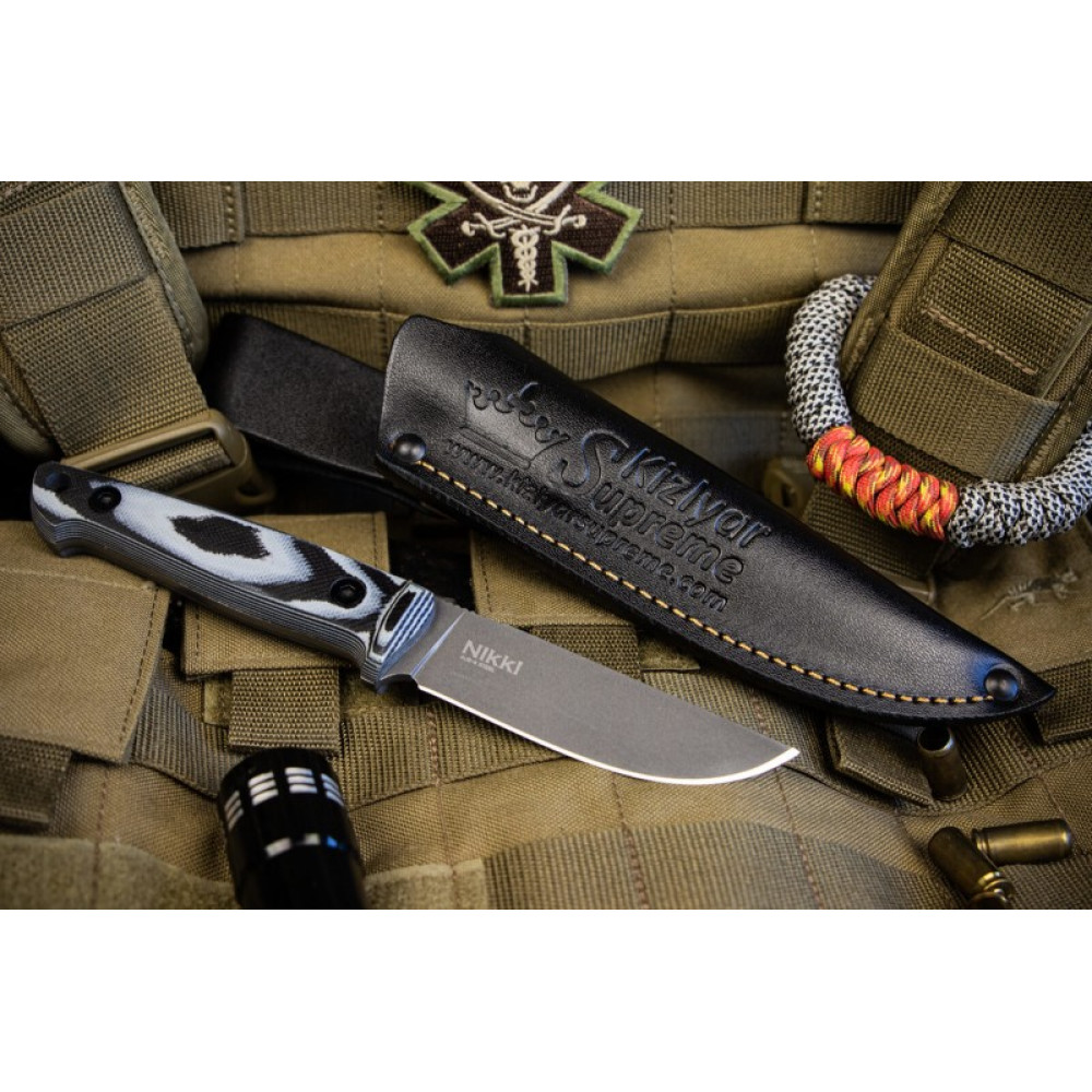 Туристический нож Nikki AUS-8 TacWash G10 Кожа