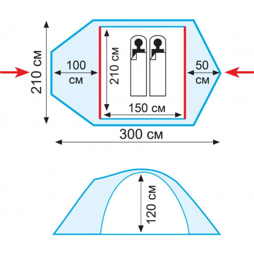 Палатка Tramp Stalker 2 (V2) зеленый