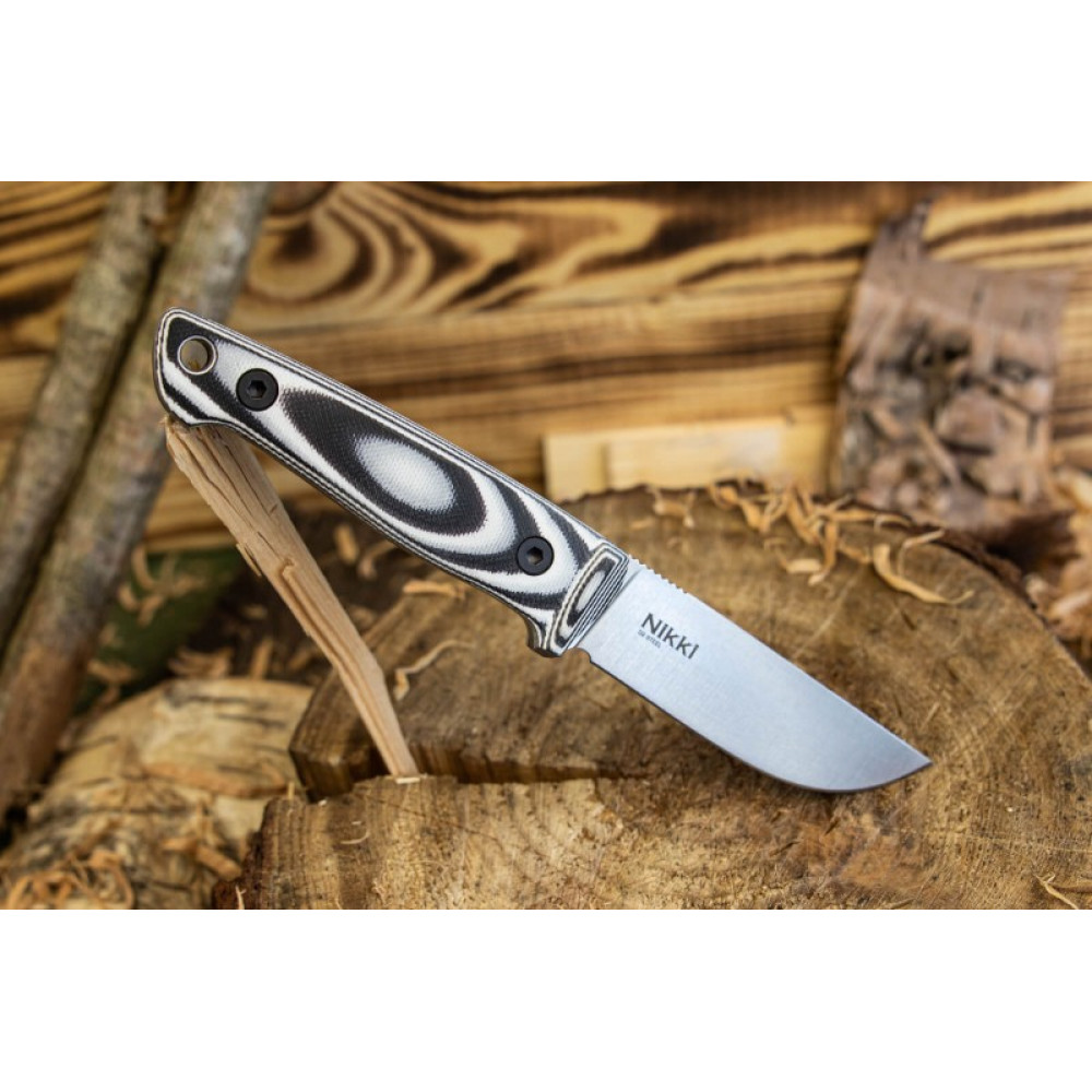 Туристический нож Nikki D2 Stonewash G10 Кожа