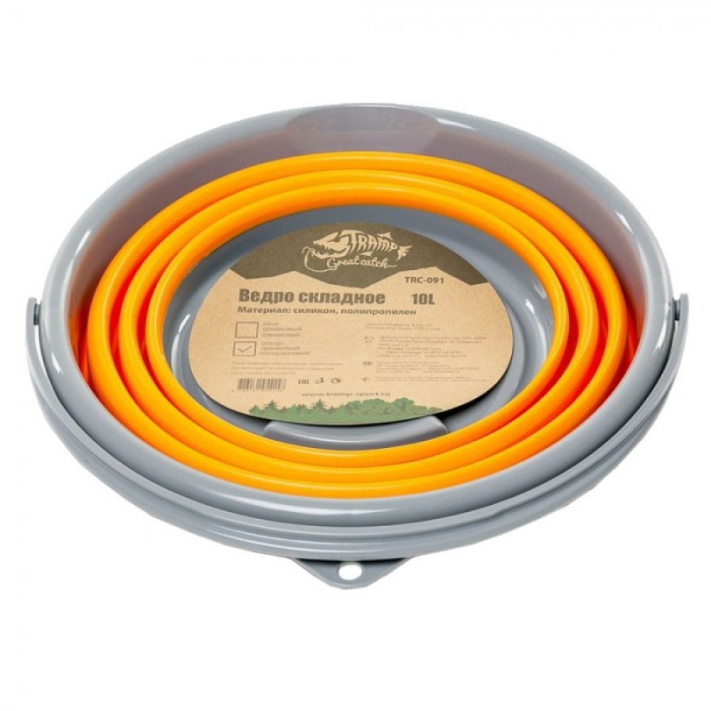 Tramp ведро складное силиконовое 10 л (оливковый)