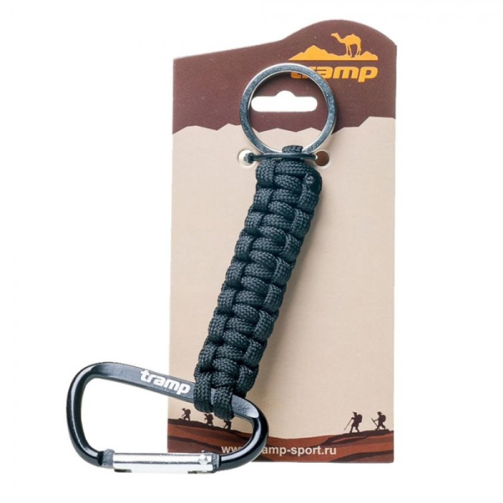 Tramp брелок паракордовый для ключей (карабин/кольцо для ключей) (черный)