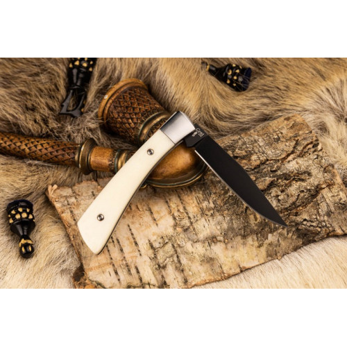 Складной нож Gent D2 Bone Black Titanium